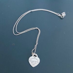 Tiffany & Co. Silver Engraved Heart Necklace